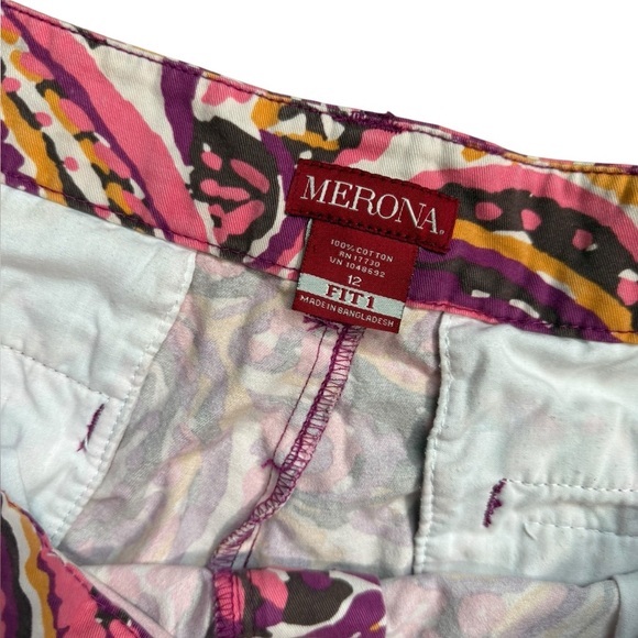 Merona High Waist Pink Patterned Women's Shorts - Picture 3 of 4
